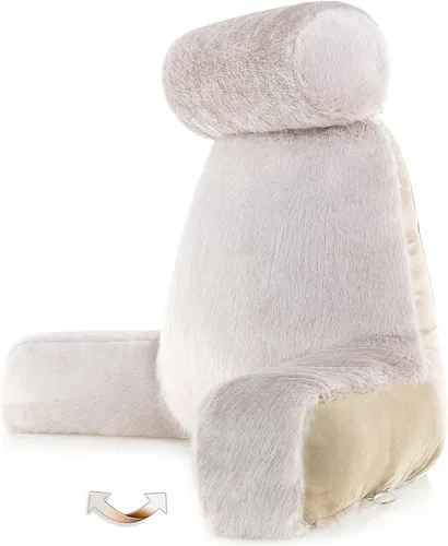 Vista 72 de Husband Pillow Backrest with Arms - Adult Reading Pillow with Shredded Memory Foam, Ultra-Comfy Removable Microplush Cover & Detachable Neck Roll