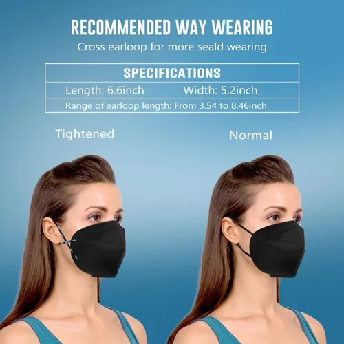 Vista 5 de WWDOLL Mascarilla KN95 50 unidades, cubrebocas KN95 de 5 capas de varios colores, cubrebocas desechables para protección