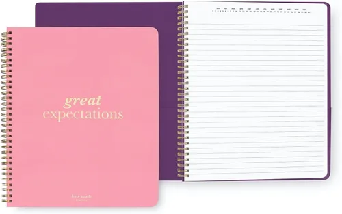 Vista 11 de Kate Spade New York Cuaderno grande con rayas universitarias, cuaderno espiral de 11" x 9.5" con 160 páginas