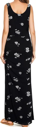 Vista 4 de Smallshow Vestido de maternidad largo dividido para mujer, ropa de embarazo fruncida