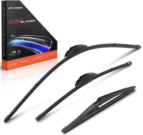 Vista 40 de A-Premium Juego de 3 limpiaparabrisas con indicador de desgaste y toalla, compatible con Dodge Nitro 2007-2011, juego de escobillas