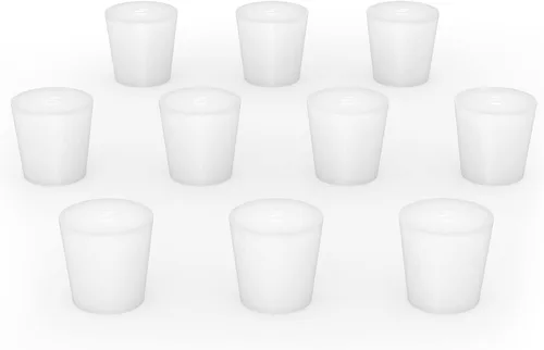 Vista 10 de stonylab Tapón de goma de silicona, tapones de silicona cónicos blancos para sello de laboratorio (paquete de 10, 1#)