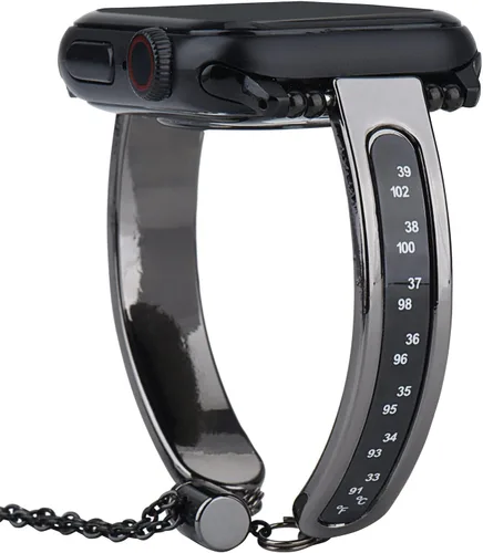 Vista 7 de Correas de reloj de aleaciones, correas de reloj inteligente con función térmica, estilo delicado y elegante, pulsera versátil para mujer, adecuada
