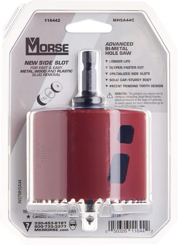 Vista 4 de Morse MHSA44C Sierra de agujero bimetálico, 2-3/4" de diámetro, cardada