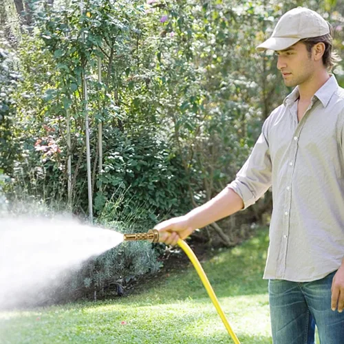 Vista 7 de ATDAWN Boquilla de manguera de latón, boquilla de manguera giratoria ajustable de latón resistente, paquete de 2 (3 pulgadas)