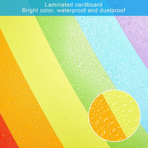 Vista 4 de Sumind Juego de 10 calcomanías de pared de arco iris gigante, recortes de cartón, juego de tablón de anuncios, nube de papel con punto de pegamento