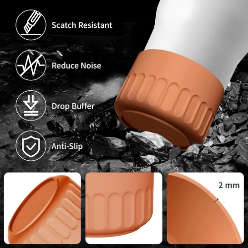 Vista 3 de Silicone Bottle Boot Sleeve for Stanley Cup Accessories Tumbler Quencher & Ice Flow 40 30 20 oz, Hydroflask 12-24 oz, Owala and Simple Modern, Boot