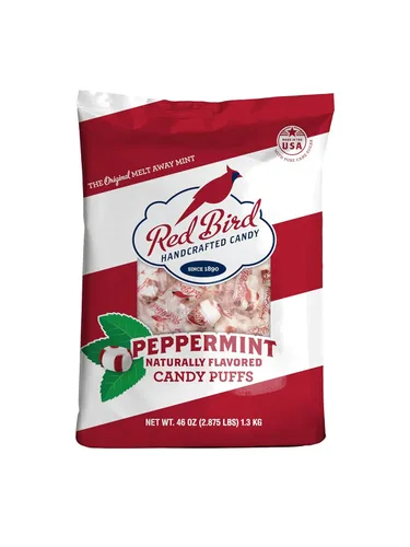 Vista 9 de Red Bird Caramelo de menta suave, envuelto individualmente, mentas de aliento sin gluten, bolsa de 10 onzas