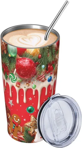 Vista 16 de Camo - Vaso de acero inoxidable aislado de 20 onzas con tapas y pajitas, de acero inoxidable, doble pared aislada al vacío, taza de café de viaje