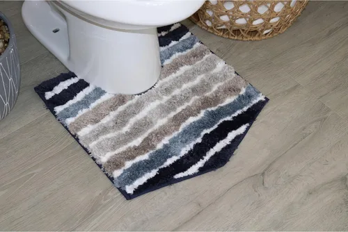 Vista 13 de Funda de microfibra suave para tapa de inodoro, lavable a máquina, 18 x 18 pulgadas, parte trasera de goma, se adapta a la mayoría de tapas