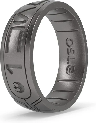 Vista 12 de Enso Rings Anillo de silicona de Star Wars – Te conozco – Diseño cómodo y flexible – Aurebesh – Perla Negra – Talla 3