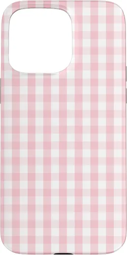 Vista 31 de White and Light Pink Pastel Color Gingham Check Case for iPhone 17