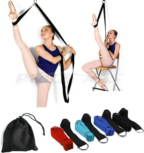 Correa para estiramiento y flexibilidad de las piernas para colocarse en la puerta, flexible, ideal para ballet, baile de animadoras, baile Negro
