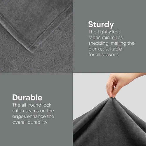Vista 194 de Utopia Bedding - Manta de vellón de lujo, mullida, antiestática; manta de suave microfibra de 8.8 oz/yd² (300 g/m²) para sofá y cama; tamaño Gris