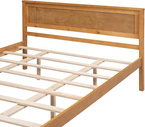 Vista 57 de Harper & Bright Designs Base de cama individual con cabecero y estribo, cama de plataforma de madera tamaño individual con soporte de listones