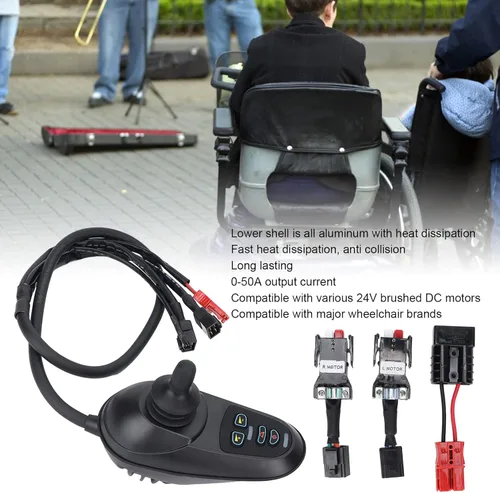 Vista 3 de Silla de ruedas eléctrica Joystick Controller Accesorio de repuesto, 4 teclas de cambio de velocidad flexible y estable para silla de ruedas