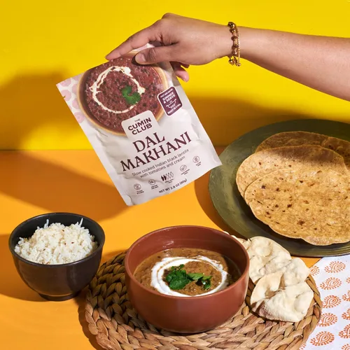 Vista 8 de The Cumin Club Dal Makhani (lentejas negras), comida india lista para comer, paquete de curry instantáneo, cocción rápida y fácil para comidas