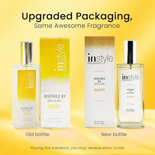 Vista 8 de Instyle Fragrances, Inspirado en Marc Jacobs' Daisy, Eau de Toilette para mujer, limpio, vegano, sin parabenos, nunca probado en animales, 3.4 onzas