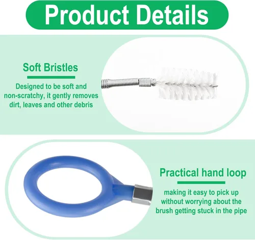 Vista 3 de Herramienta de limpieza de drenaje de techo corredizo, cepillo de tubo flexible de 78 pulgadas, cepillo de drenaje de tubo extra largo para limpieza