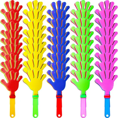Vista 8 de Sratte 20 piezas de 7.5 pulgadas de mano de 7.5 pulgadas, clappers a granel, silenciadores de ruido, recuerdos de fiesta, mini tablero de sonido