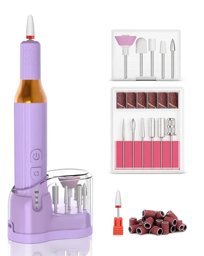 Vista 8 de Taladro de uñas eléctrico inalámbrico portátil para uñas acrílicas de gel, lima de uñas recargable para el hogar, sala de belleza, lima de uñas