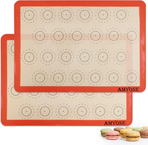 Vista 9 de Alfombrillas de silicona para hornear, 2 alfombrillas redondas de silicona para molde de pasteles de 9 pulgadas, antiadherentes reutilizables