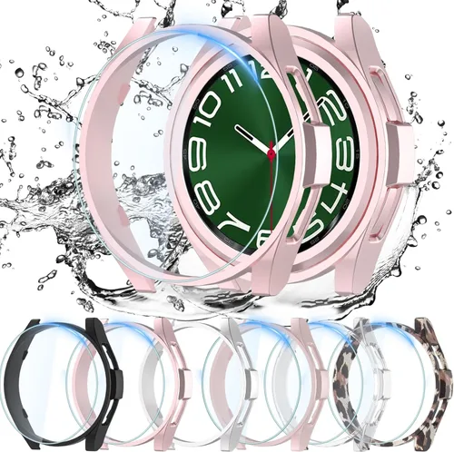 Vista 10 de QCKANLJ [6+6Pack] para Samsung Galaxy Watch 6 Funda Protectora de Pantalla 40mm, Vidrio Templado Anti-Vaho y Cubierta Protectora de PC Rígida
