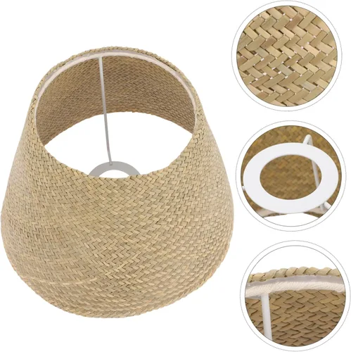 Vista 5 de Housoutil Pantalla de lámpara para lámparas de mesa, cubierta de luz, aplique de pared, pantalla de araña tejida, pantallas de luz, lámpara