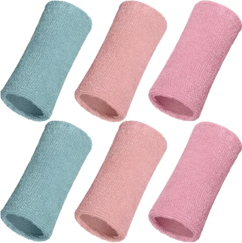 Vista 21 de WILLBOND Bandas de sudor de muñeca de 6 pulgadas para hombres y mujeres, elásticas, atléticas, largas, absorbentes, para baloncesto, tenis, correr