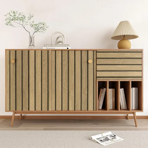 Vista 6 de VEELIKE Papel tapiz adhesivo de madera con listones para despegar y pegar de madera, para paredes, armarios, encimeras, impermeable, autoadhesivo