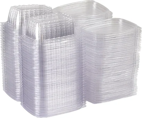 Vista 13 de ECO PRODUCTS Contenedores de delicatessen compostables de 12oz transparentes rectangulares con tapas, caja de 300, para preparación de comidas
