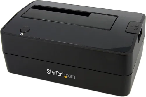 StarTech.com Estación de acoplamiento de disco duro USB 3.0 a SATA de una sola bahía, base para disco duro USB 3.0 (5 Gbps), estación de