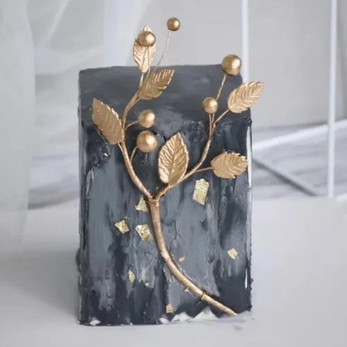 Vista 3 de Molde de silicona de rama de árbol, ramas de ramas, hojas, moldes de fondant para decoración de pasteles, decoración de cupcakes, pasta de caramelo