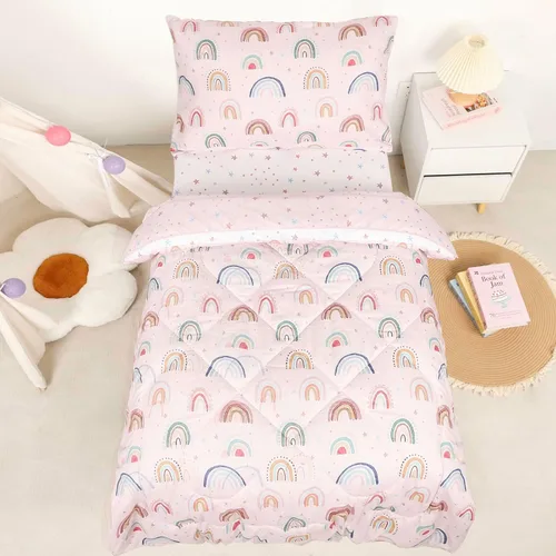 Vista 10 de Juego de ropa de cama para niños pequeños, ropa de cama de 4 piezas para niños pequeños, juego de edredón súper suave para cuna, incluye edredón