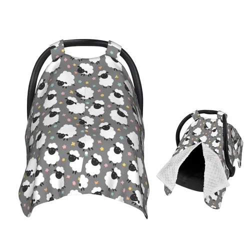 Vista 18 de Cubierta de lactancia para asiento de coche de bebé de murciélago negro, cubierta de lactancia para recién nacido, manta para regalo de ducha