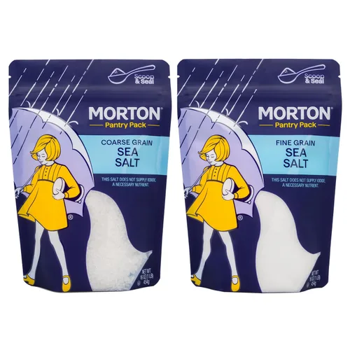 Vista 12 de Morton Sal marina de grano grueso, sal marina totalmente natural para recambio y acabado de molinillo, bolsa resellable de 1 libra, ideal