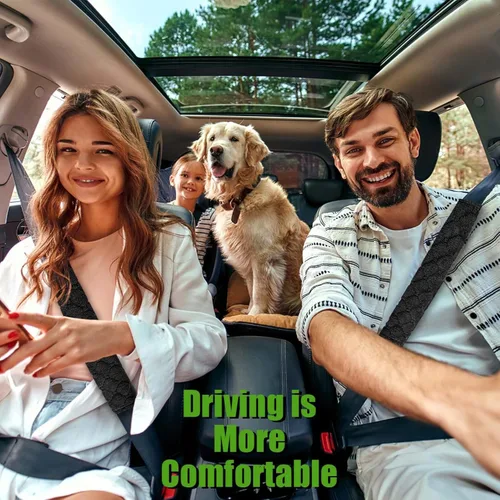 Vista 6 de WSSROGY Paquete de 5 Almohadillas Protectoras de Cinturón de Seguridad de Automóvil Suaves y Cómodas para Proteger el Cuello y los Hombros (Negro)