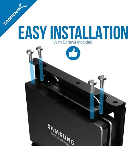 Vista 5 de SABRENT Kit de abrazadera de montaje para disco duro interno de 2.5 pulgadas a 3.5 pulgadas (BK-HDDH)