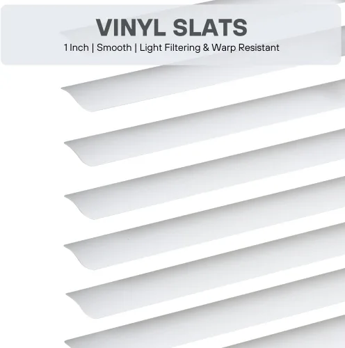 Vista 5 de LOTUS & WINDOWARE Sin cable, Mini persiana de vinilo de 1", 20" de ancho x 36" de largo, Blanco (MLX2036WH)