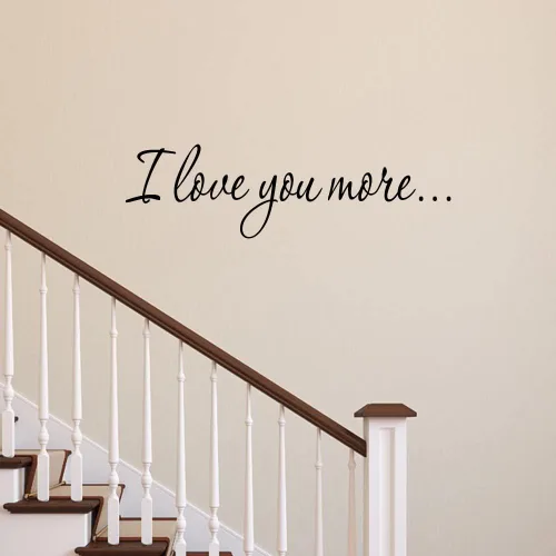 Vista 6 de VWAQ Calcomanía con texto en inglés "I Love You More" (I Love You More)