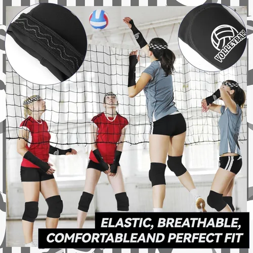 Vista 4 de 6 rodilleras de voleibol y manga de brazo, accesorios de voleibol, equipo de protección, antebrazo, codo, muñequera con almohadilla de protección