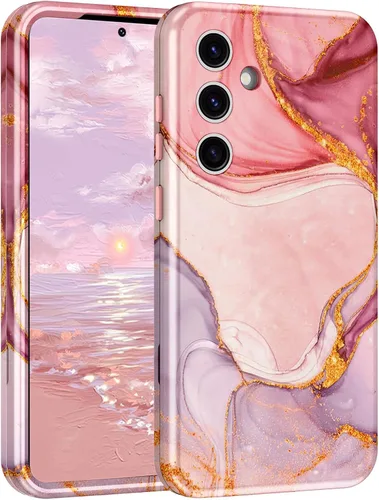 Vista 58 de Miqala Funda para Galaxy S21 FE 5G, brilla en la oscuridad, tres capas, resistente, protección a prueba de golpes, parachoques de plástico Azul