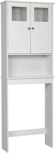 Vista 8 de Almacenamiento sobre el inodoro, organizador de baño de 3 estantes, estante de inodoro doble para ahorro de espacio, estante de almacenamiento