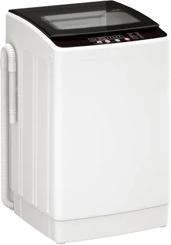 Vista 12 de Auertech Lavadora portátil de 14 libras, lavadora portátil totalmente automática con tapa de vidrio, 10 ciclos de lavado, lavadora de capacidad