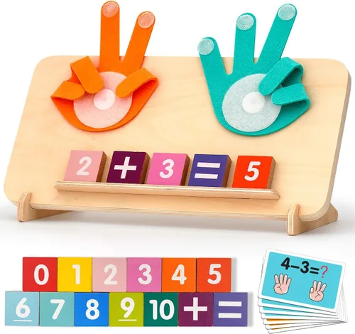 MOTREE Juguetes de aprendizaje preescolar para niños pequeños de 2 a 4 años, manipuladores educativos de matemáticas, bloques de conteo de números