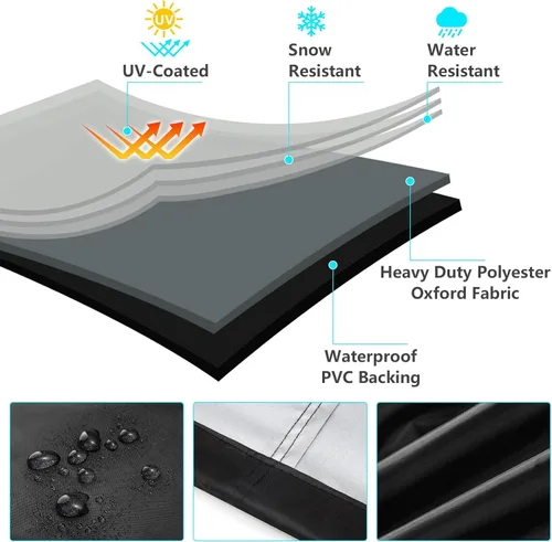 Vista 4 de Fundas para sillas de exterior, paquete de 2 fundas impermeables apilables para sillas de exteriores, a prueba de polvo, lluvia, nieve, fundas