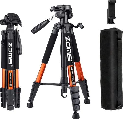 Vista 8 de ZOMEi Soporte de trípode alto resistente de 74.0 in, extensión multifuncional, disparo multiángulo, compatible con cámaras réflex digitales