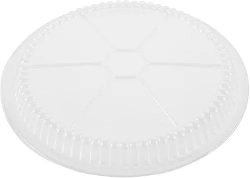 Vista 11 de Restaurantware Solo tapas: tapas de plástico Foil Lux para sartenes de 7 pulgadas, 100 tapas redondas de cúpula de plástico - Las bandejas se venden