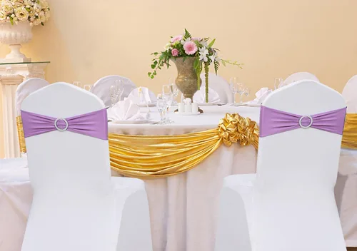 Vista 2 de 50 bandas elásticas de elastano para sillas de boda, bandas elásticas con hebillas, lazos elásticos universales para sillas plegables para fiestas