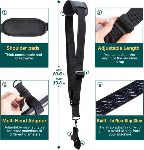 Vista 2 de 2 correas para recortar malezas compatibles con EGO, Dewalt, Greenworks recortadora, cómoda correa de hombro para Weed Wacker, arnés de nailon